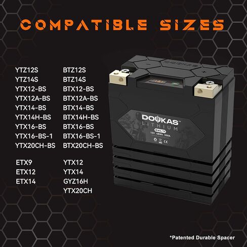 DKL14 550A LiFePO4 Motorcycle Lithium Battery, 12V 4Ah Powersports Battery, Compatible Jet Ski, Quad, Lawn Mower, ATV, UTV, Scooter, Generator Battery, Snowmobile in Saudi Arabia