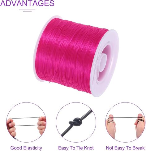 DMiotech Elastic String for Bracelets, 1.5mm Stretchy Strings Stretch Bead Cord Black String Thread for Jewelry Bracelet Making Necklaces Beading DIY Craft, 55m/60 Yards in Saudi Arabia