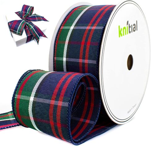 Tartan Plaid Ribbon 2-1/2" x 25 Yards Black Watch Ribbon with Wired Edges for Gift Wrapping, Crafts, and Decorations in Kuwait