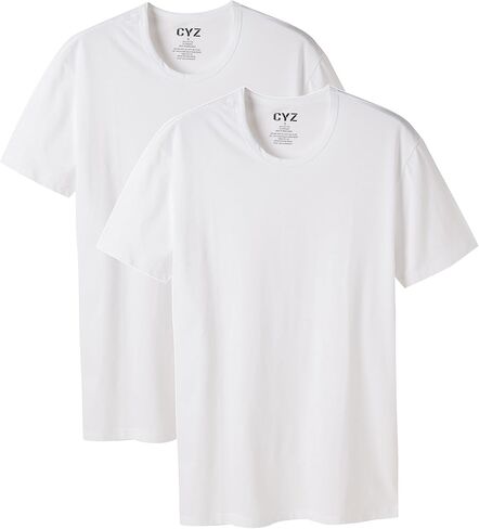 Mens Cotton Stretch Crew Neck Undershirts T-Shirt Fitted 2-PK in Saudi Arabia