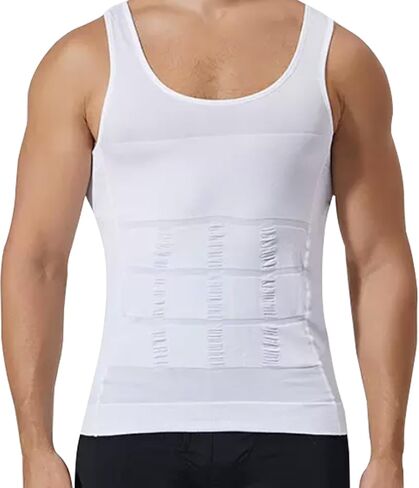 Men's Compression Shirt Shapewear Slimming Tank Top Abdomen Undershirt Slim Body Shaper Vest. in Saudi Arabia