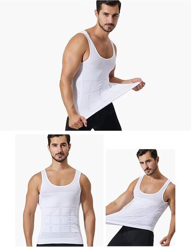 Men's Compression Shirt Shapewear Slimming Tank Top Abdomen Undershirt Slim Body Shaper Vest. in Saudi Arabia