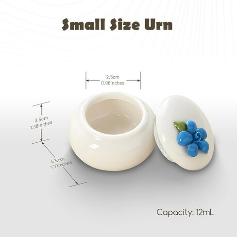 Small Urns for Human Ashes Keepsake - Mini Ceramic Urns with 3D Floral Design & Vintage Copper Ring - 2.13" x 1.97", 20ml Decorative Keepsakes for Pets and Loved Ones - RoyalBlue in Saudi Arabia