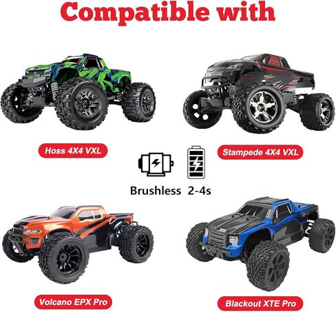 مجموعة عجلات وإطارات شاحنة Hex RC مسبقة اللصق 12 مم كاملة لأنظمة 1/10 Traxxas Hoss 4x4 Stampede 2wd VXL Redcat Volcano EPX Pro 2s 3s 4s Lipo بدون فرش in Saudi Arabia