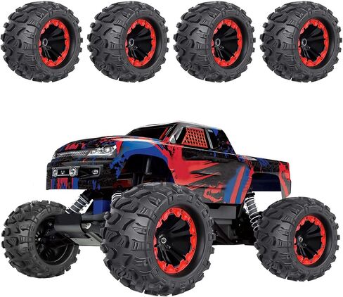 مجموعة عجلات وإطارات شاحنة Hex RC مسبقة اللصق 12 مم كاملة لأنظمة 1/10 Traxxas Hoss 4x4 Stampede 2wd VXL Redcat Volcano EPX Pro 2s 3s 4s Lipo بدون فرش in Saudi Arabia