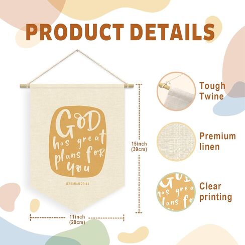 Christian Bible Banner, Sunday School Decorations for Classroom, Christian Nursery Decor, Inspirational Religious Wall Hanging Pennant Flag Banner Decor for Kids Room Preschool Classroom in Kuwait
