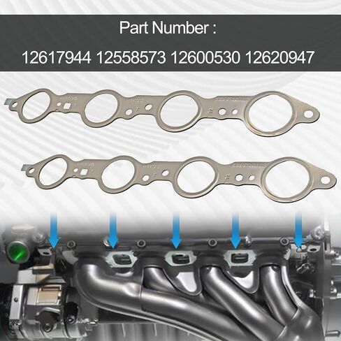 LS Multi Layer MLS Exhaust Manifold Gasket Kit 12617944 Compatible with Silverado Sierra Suburban 1500 2500 HD for Yukon CTS Escalade MLS LS LQ LM7 4.8L 5.3L 5.7L 6.0L 6.2L (Manifold Gaskets) in Saudi Arabia