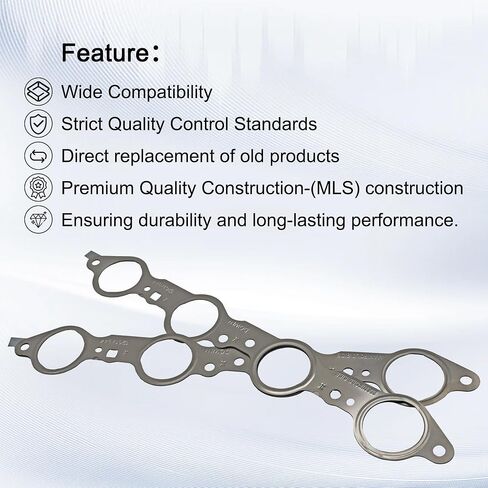 LS Multi Layer MLS Exhaust Manifold Gasket Kit 12617944 Compatible with Silverado Sierra Suburban 1500 2500 HD for Yukon CTS Escalade MLS LS LQ LM7 4.8L 5.3L 5.7L 6.0L 6.2L (Manifold Gaskets) in Saudi Arabia