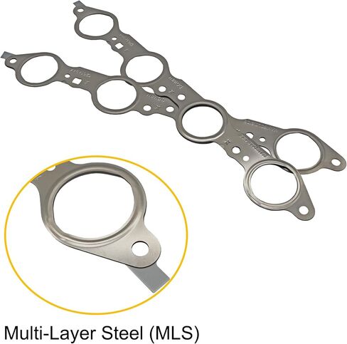 LS Multi Layer MLS Exhaust Manifold Gasket Kit 12617944 Compatible with Silverado Sierra Suburban 1500 2500 HD for Yukon CTS Escalade MLS LS LQ LM7 4.8L 5.3L 5.7L 6.0L 6.2L (Manifold Gaskets) in Saudi Arabia
