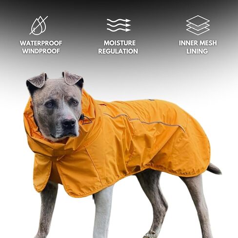 Spark Paws Dog Raincoat, Waterproof Windproof Rain Jacket, for Small Medium Large Extra Large Dogs, Reflective Breathable Full-Body Coverage Dry Suit - Sea Pink, 3XL in Kuwait