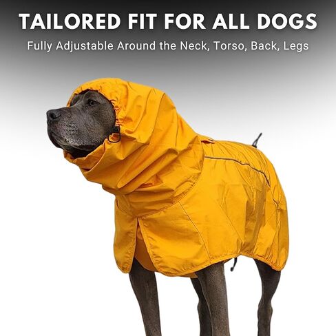 Spark Paws Dog Raincoat, Waterproof Windproof Rain Jacket, for Small Medium Large Extra Large Dogs, Reflective Breathable Full-Body Coverage Dry Suit - Sea Pink, 3XL in Kuwait