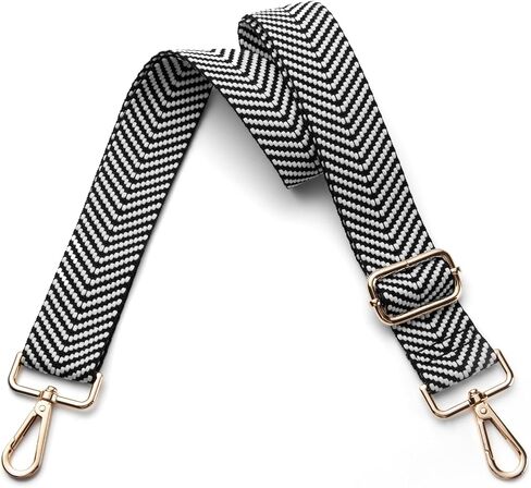 Purse Strap Crossbody Bag Strap for Replacement Adjustable Bag Straps, Black-White-Stripe in Kuwait