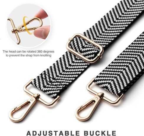 Purse Strap Crossbody Bag Strap for Replacement Adjustable Bag Straps, Black-White-Stripe in Kuwait