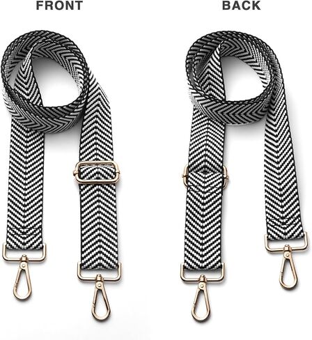 Purse Strap Crossbody Bag Strap for Replacement Adjustable Bag Straps, Black-White-Stripe in Kuwait