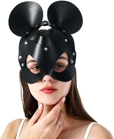 Woman Sexy Leather Cat Bunny Fox Half Face Masks,Masquerade Party Mask for Cosplay Halloween Party Costume Props in Saudi Arabia