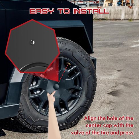 EPAPHRAS غطاء قبعات محور العجلة المركزي لـ Cybertruck 2024 2023 أغطية العجلات تغطية كاملة لملحقات Cybertruck، 4 عبوات in Kuwait