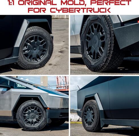 EPAPHRAS غطاء قبعات محور العجلة المركزي لـ Cybertruck 2024 2023 أغطية العجلات تغطية كاملة لملحقات Cybertruck، 4 عبوات in Kuwait