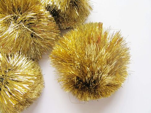 10 قطع من كرات جامبو من YYCRAFT كرات لامعة واسعة بهرج بوم بومس من أجل الأعمال اليدوية/ديكور الحفلات/ألعاب القطط - ذهبي 10.16 سم in Kuwait