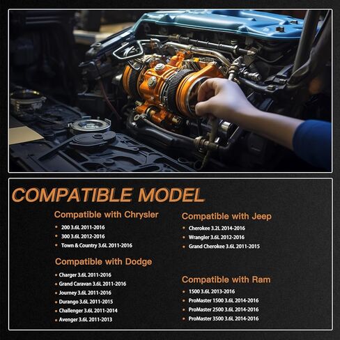 مجموعة سلسلة التوقيت 5184352AF متوافقة مع R-a-m 1500 ProMaster 1500 2500 3500 متوافقة مع Chry-s-ler 200 300 Grand Cherokee 3.6L 2011-2016 5047790AA 5047891AA 6509253AA in Kuwait