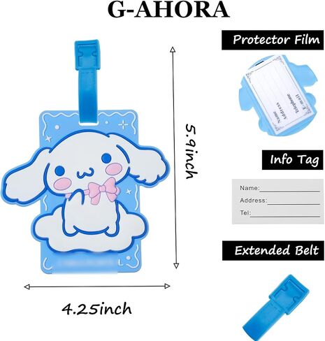 Cartoon Luggage Tags for Travel Bag Suitcase, Luggage Tags Suitcases PVC Travel Bag with Baggage ID Label Tags (Luggage Tag-CIN) in Saudi Arabia