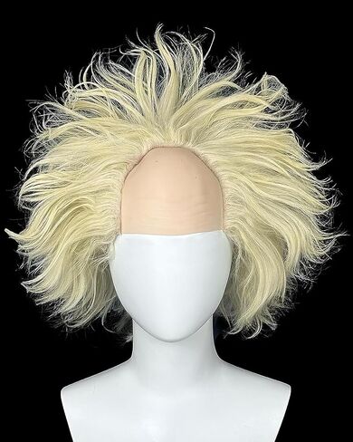 Green Wig with Bald Cap Clown Short Curly Afro Wig Green Ombre Wavy Wig Party Cosplay Costume Wigs Halloween Men Women (Green Wig) in Saudi Arabia