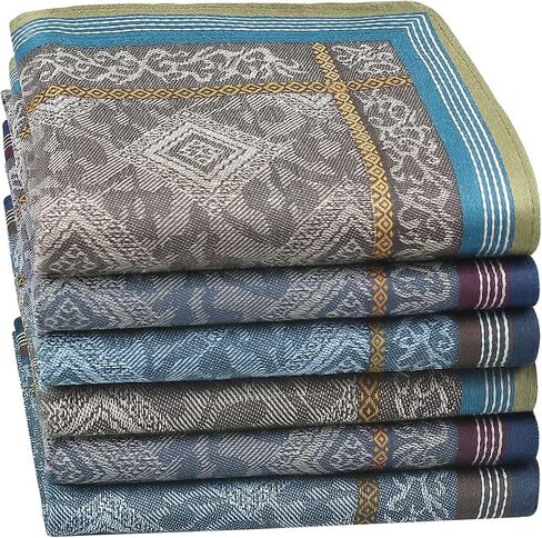 Handkerchiefs for Men, Soft Cotton Men’s Handkerchiefs, Stripe Hankies for Men, Assorted Hankies, 17x17 3/6 PCs in Saudi Arabia