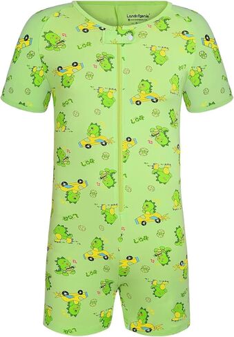 Men's Short Sleeve Romper Crotch Shirt Bodysuit One Piece Pajamas in Kuwait