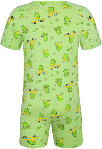 Men's Short Sleeve Romper Crotch Shirt Bodysuit One Piece Pajamas in Kuwait