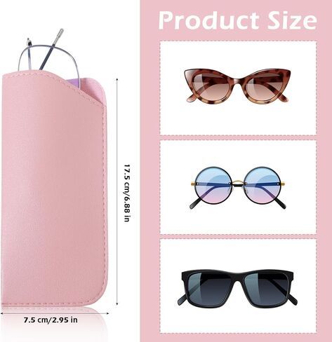 6 Pcs Soft Leather Glasses Case Glasses Pouch Soft Glasses Case Leather Eyeglass Case Sunglasses Case 7x3 Inch Eye Glass Case Sunglasses Pouch Portable Sunglass Case for Men and Women（6 Colors） in Saudi Arabia