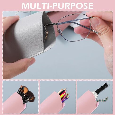 6 Pcs Soft Leather Glasses Case Glasses Pouch Soft Glasses Case Leather Eyeglass Case Sunglasses Case 7x3 Inch Eye Glass Case Sunglasses Pouch Portable Sunglass Case for Men and Women（6 Colors） in Saudi Arabia