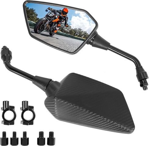 مرايا ATV مرايا جانبية للرؤية الخلفية للدراجة النارية مع مسامير ملولبة M8 M10، مرايا الرؤية الخلفية للدراجة النارية متوافقة مع الدراجة والسكوتر وATV وUTV والدراجة الترابية والمزيد in Kuwait