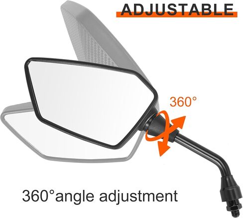 مرايا ATV مرايا جانبية للرؤية الخلفية للدراجة النارية مع مسامير ملولبة M8 M10، مرايا الرؤية الخلفية للدراجة النارية متوافقة مع الدراجة والسكوتر وATV وUTV والدراجة الترابية والمزيد in Kuwait