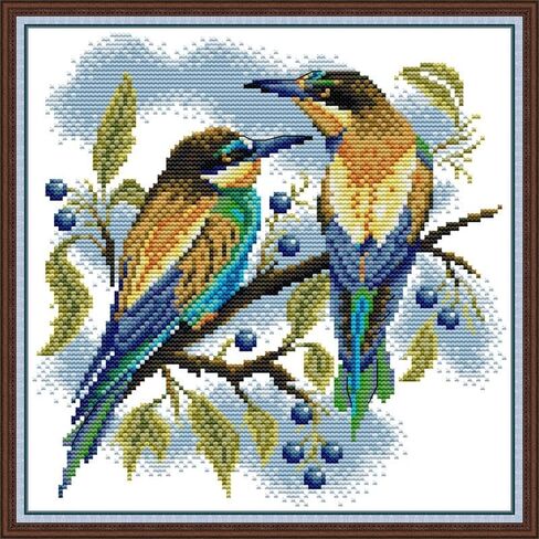 CROSSDECOR Cross Stitch Kit for Beginners Animal Patterns DIY Stamped Embroidery Set Counted Needlepoint Starter Kits Craft Supplies Handmade 11CT 3 Strands,No Frame in Kuwait