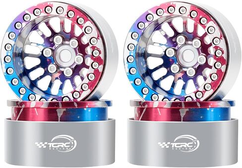 4 قطع من طبق عميق من الألومنيوم مقاس 1.9 بوصة محاور عجلات Beadlock لسيارة زاحفة 1/10 محورية Wraith RR10 YETI SCX10 D90 TRAXXAS TRX4 CC01 RC، برونزية in Kuwait
