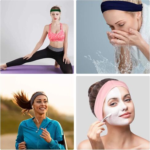 EEEKit 16 قطعة عصابات رأس للتمرين للنساء والرجال، عصابات رأس للرجال، عصابات رأس غير قابلة للانزلاق فتل وسريعة الجفاف مع 4 أساور معصم للياقة البدنية والجري واليوجا والتمارين الخارجية in Kuwait
