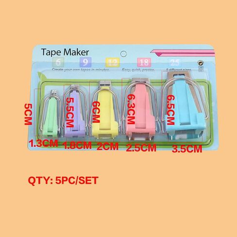 Sewing Machine Tools Sets DIY Patchwork Quilting Tool Binding Sew Multifunction Sewing Bias Tape Maker Set Home Use Portable (5pcs) in Saudi Arabia