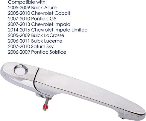 Chrome Door Handle for Chevy Cobalt Impala Buick Lucerne Lacrosse 2005 2006 07 2008 09 2010 2011 2012,Front Left Driver Side Replaces 80532 in Saudi Arabia