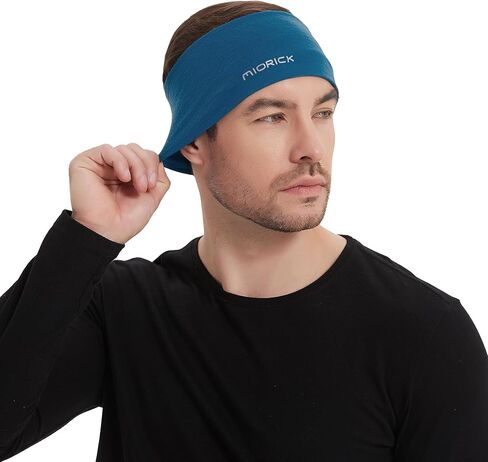 MIORICK 2 حزمة من عصابة الرأس من صوف ميرينو، عصابة رأس للتمرين للنساء والرجال، أربطة شعر غير قابلة للانزلاق وممتصة للرطوبة للجري in Kuwait