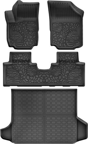 Floor Mats & Cargo Liner for Chevy Equinox/GMC Terrain 2024 2023 2022-2018, Custom Fit TPE All Weather Chevrolet Equinox Floor Liners and Rear Cargo Mat Waterproof Car Mats Set Accessories, Black in Saudi Arabia