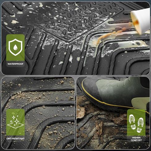 Floor Mats & Cargo Liner for Chevy Equinox/GMC Terrain 2024 2023 2022-2018, Custom Fit TPE All Weather Chevrolet Equinox Floor Liners and Rear Cargo Mat Waterproof Car Mats Set Accessories, Black in Saudi Arabia
