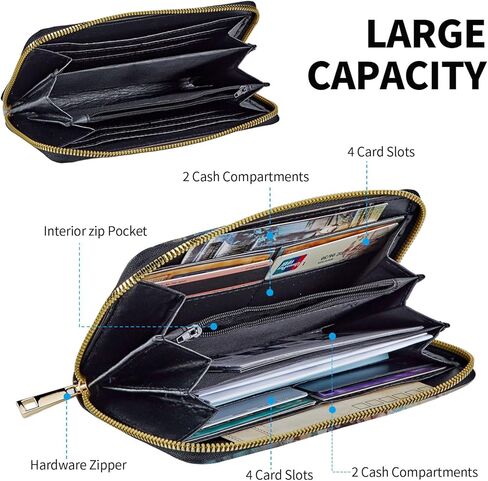 محافظ نسائية ذات سعة كبيرة، محفظة بمقبض للرجال والنساء، محفظة رفيعة وحامل بطاقات الائتمان، محفظة للهاتف الخلوي بحجب RFID للرجال والنساء، أخطبوط كبير in Kuwait