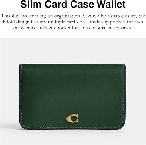 COACH Women's Slim Card CASE, B4/Hunter Green in Kuwait