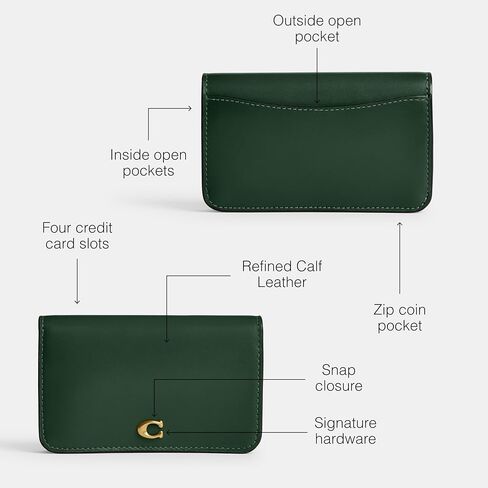 COACH Women's Slim Card CASE, B4/Hunter Green in Kuwait