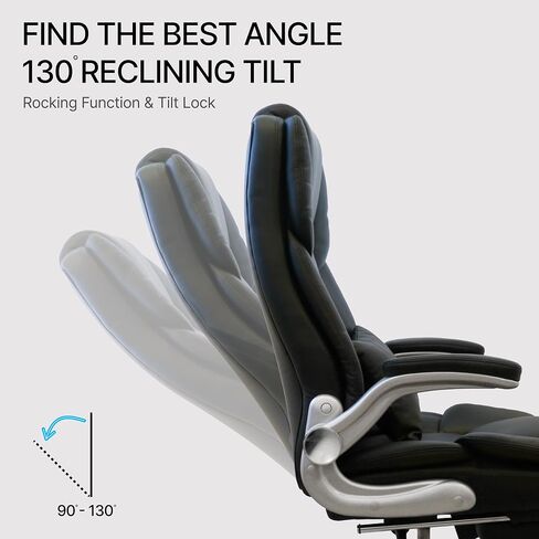 كرسي مكتب تنفيذي من Duramont مع مسند للقدمين وآلام أسفل الظهر ودعم قطني للرقبة وارتفاع قابل للتعديل كرسي ألعاب مريح للغاية من الجلد البيئي كرسي مكتب مريح ثقيل الوزن يصل إلى 400 رطل وعجلات من السيليكون in Kuwait