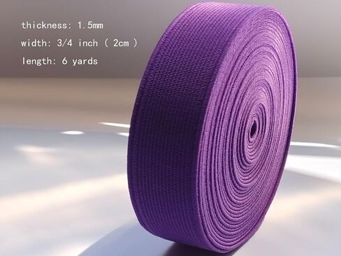 3/4 Inch Elastic Bands 6 Yards Double-Side Twill Woven Elastic Flat Heavy Stretch Elastic for Sewing Pants Waistband (Black, 3/4 Inch, 222001) in Kuwait