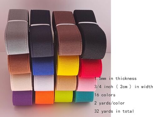 3/4 Inch Elastic Bands 6 Yards Double-Side Twill Woven Elastic Flat Heavy Stretch Elastic for Sewing Pants Waistband (Black, 3/4 Inch, 222001) in Kuwait