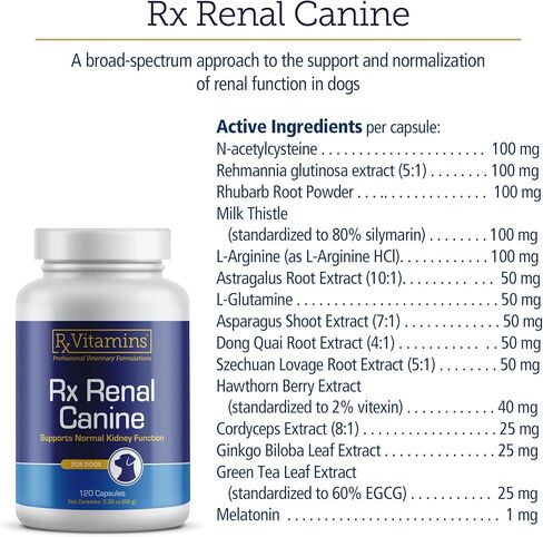Rx Renal Canine 120 كبسولة من فيتامينات Rx in Kuwait