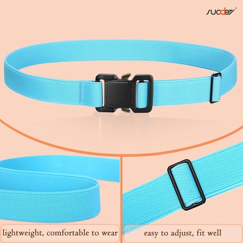 SUOSDEY Kids Elastic Adjustable Belt Easy Clasp Alloy Buckle Stretch Belt Uniform Daily School Toddlers Boys Girls in Kuwait
