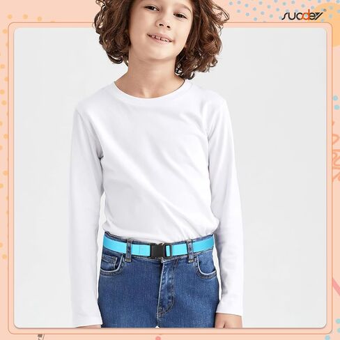 SUOSDEY Kids Elastic Adjustable Belt Easy Clasp Alloy Buckle Stretch Belt Uniform Daily School Toddlers Boys Girls in Kuwait