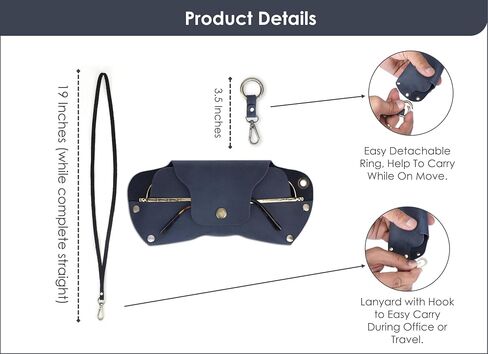 Sunglasses Cases Leather Eyeglass Pouch with Lanyard Portable Soft Eye Glass Case Sunglass Storage Box in Saudi Arabia